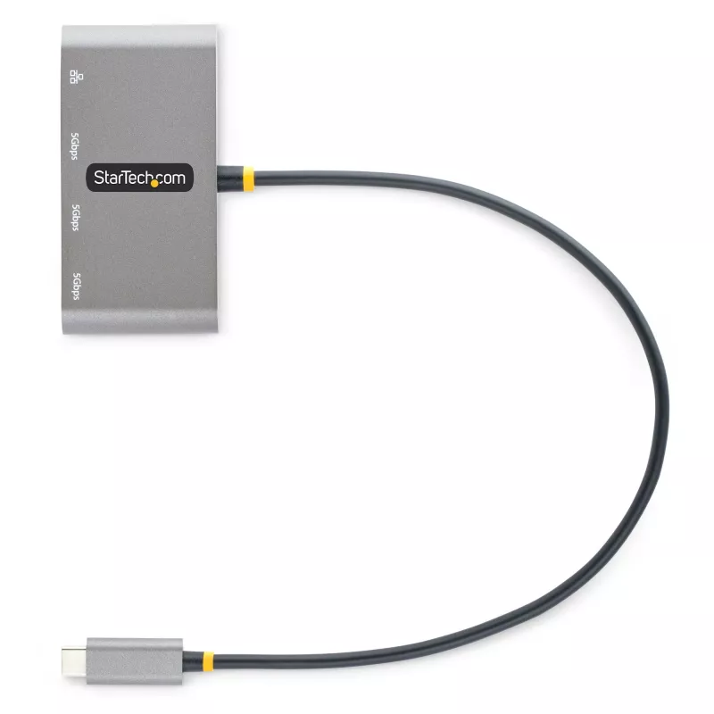 StarTech.com 3-poorts USB-C-hub met Ethernet - 3x USB-A - Gigabit Ethernet - USB 3.0 5Gbps - busgevoed - 1ft/30cm lange USB Type-C hostkabel - GbE - draagbare USB-C naar USB-A-hub