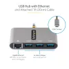 StarTech.com 3-poorts USB-C-hub met Ethernet - 3x USB-A - Gigabit Ethernet - USB 3.0 5Gbps - busgevoed - 1ft/30cm lange USB Type-C hostkabel - GbE - draagbare USB-C naar USB-A-hub