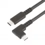 StarTech.com 50 cm robuuste haakse USB-C-kabel, USB 3.2 Gen 2 (10 Gbit/s), volledig uitgeruste USB-C-naar-C-datakabel, 4K 60Hz DP Alt-modus, 100 W Power Delivery – 90-graden USB Type-C-kabel