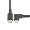 StarTech.com 50 cm robuuste haakse USB-C-kabel, USB 3.2 Gen 2 (10 Gbit/s), volledig uitgeruste USB-C-naar-C-datakabel, 4K 60Hz DP Alt-modus, 100 W Power Delivery – 90-graden USB Type-C-kabel