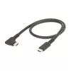StarTech.com 50 cm robuuste haakse USB-C-kabel, USB 3.2 Gen 2 (10 Gbit/s), volledig uitgeruste USB-C-naar-C-datakabel, 4K 60Hz DP Alt-modus, 100 W Power Delivery – 90-graden USB Type-C-kabel