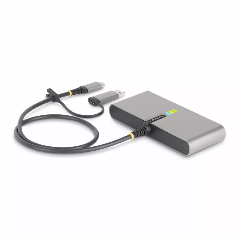 StarTech.com 2-poorts USB-C-hub met Ethernet en RS-232, meegeleverde USB-C-naar-USB-A-dongle, 100 W PD pass-through, 2x USB-A 5 Gbit/s, Gigabit Ethernet, RS232 serieel (FTDI)