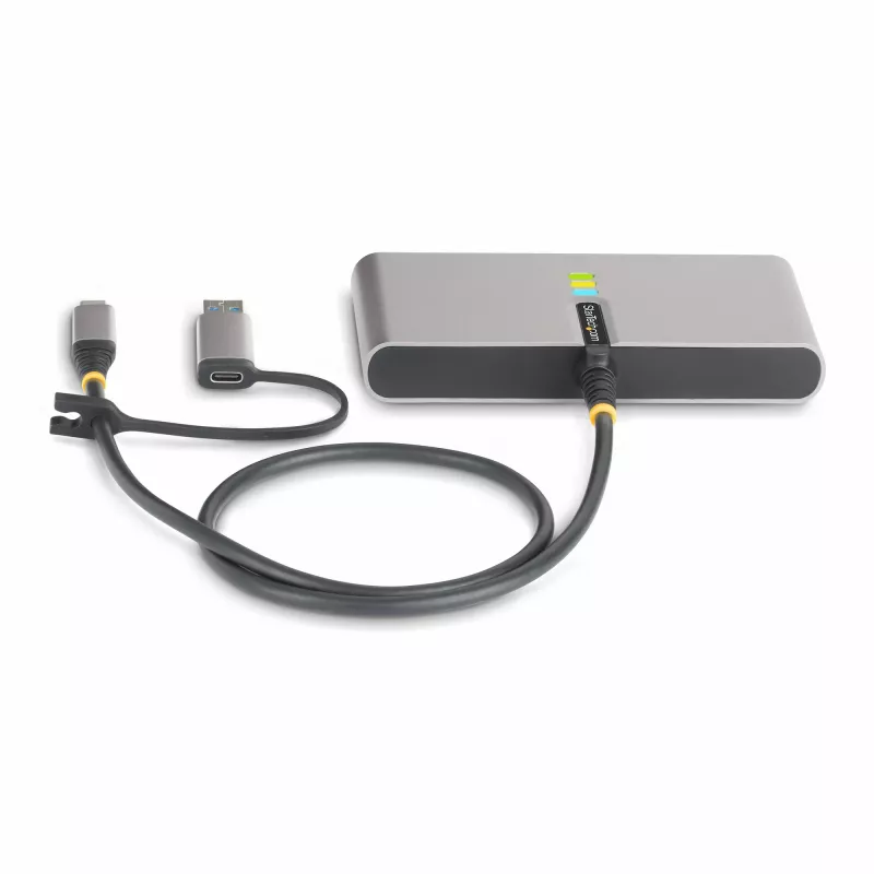 StarTech.com 2-poorts USB-C-hub met Ethernet en RS-232, meegeleverde USB-C-naar-USB-A-dongle, 100 W PD pass-through, 2x USB-A 5 Gbit/s, Gigabit Ethernet, RS232 serieel (FTDI)