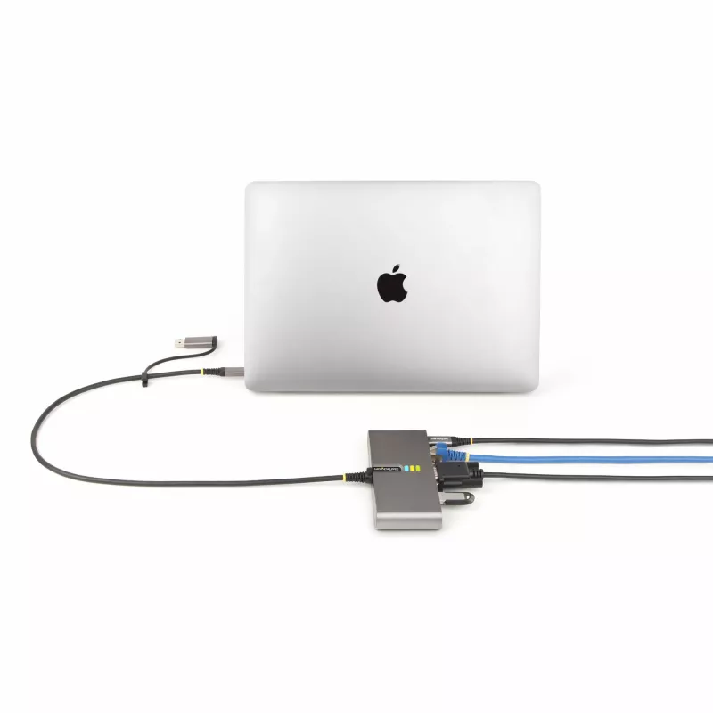 StarTech.com 2-poorts USB-C-hub met Ethernet en RS-232, meegeleverde USB-C-naar-USB-A-dongle, 100 W PD pass-through, 2x USB-A 5 Gbit/s, Gigabit Ethernet, RS232 serieel (FTDI)