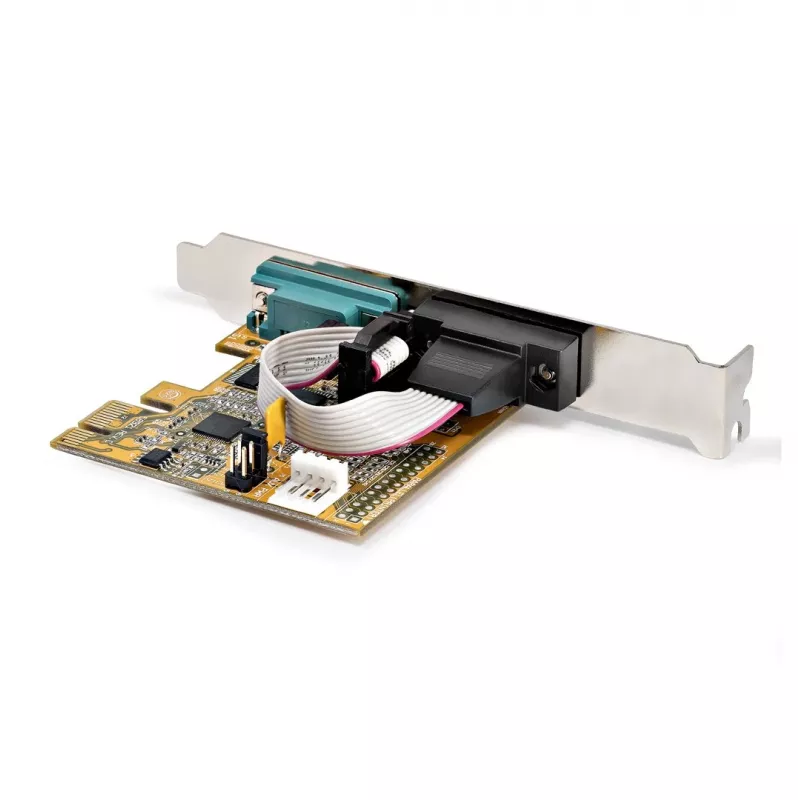 StarTech.com 2-poorts PCI Express seriële interfacekaart, dual port PCIe naar RS232 (DB9) seriële kaart, 16C1050 UART, low/full profile beugels, COM retention, voor Windows/Linux