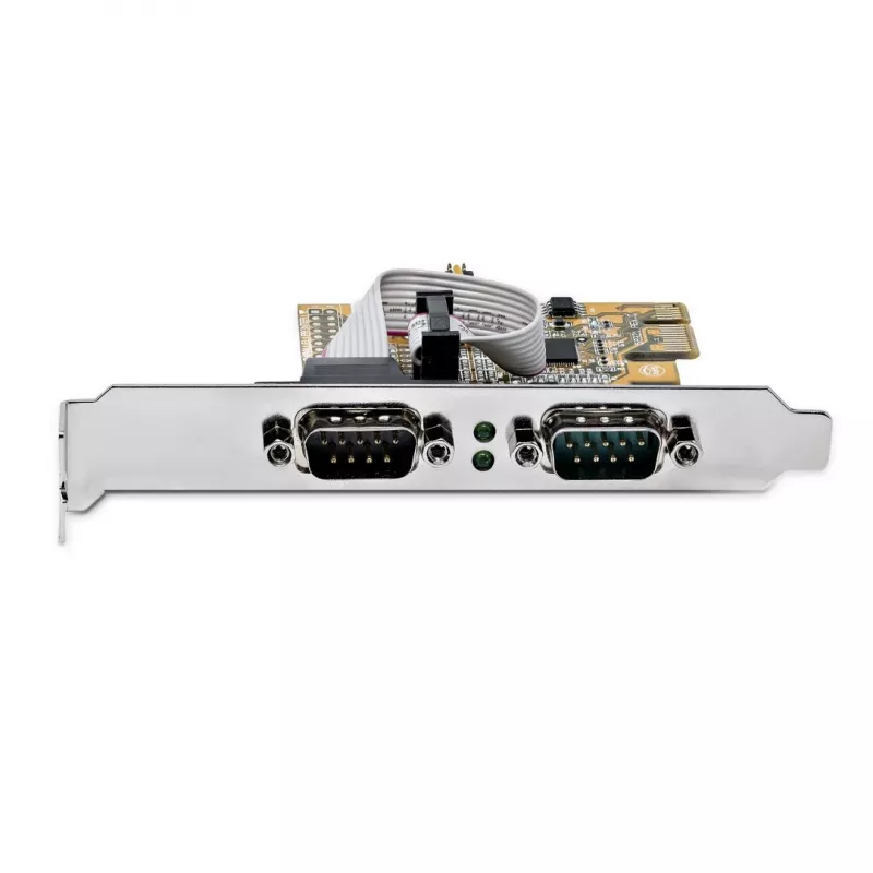 StarTech.com 2-poorts PCI Express seriële interfacekaart, dual port PCIe naar RS232 (DB9) seriële kaart, 16C1050 UART, low/full profile beugels, COM retention, voor Windows/Linux