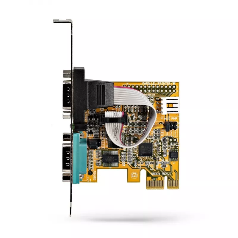 StarTech.com 2-poorts PCI Express seriële interfacekaart, dual port PCIe naar RS232 (DB9) seriële kaart, 16C1050 UART, low/full profile beugels, COM retention, voor Windows/Linux