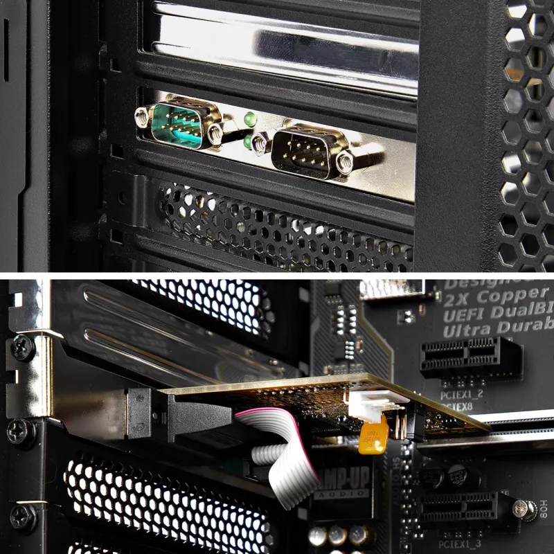 StarTech.com 2-poorts PCI Express seriële interfacekaart, dual port PCIe naar RS232 (DB9) seriële kaart, 16C1050 UART, low/full profile beugels, COM retention, voor Windows/Linux