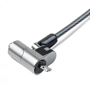 StarTech.com nano laptopkabelslot, 1,8 m, diefstalbeveiliging met sleutel, beveiligingskabelslot voor nano-slot notebooks, voor EliteBook/Lenovo X1/2-in-1-laptops, snijvast, stalen kabelslot voor laptop
