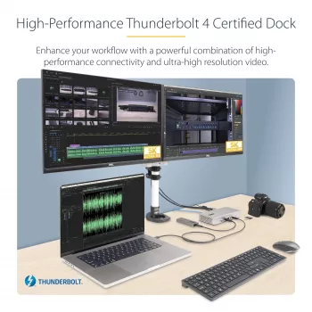 StarTech.com universele USB4 & Thunderbolt 4 dockingstation, quad-display onder Windows, dual-display op MacBook, HDMI DP dock met 98W laptoplaadfunctie