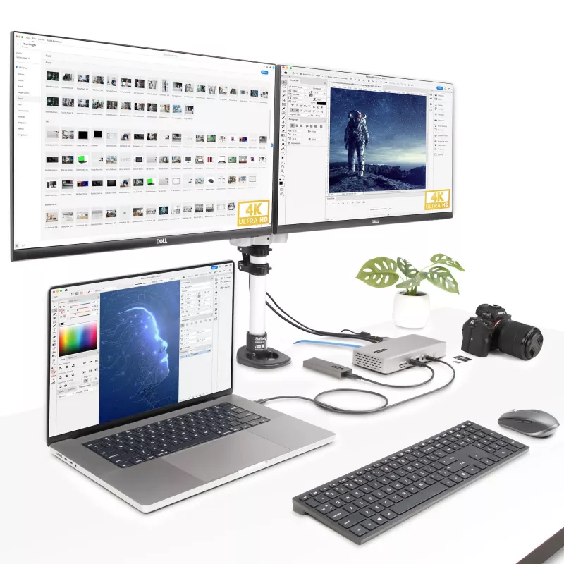 StarTech.com universele USB4 & Thunderbolt 4 dockingstation, quad-display onder Windows, dual-display op MacBook, HDMI DP dock met 98W laptoplaadfunctie