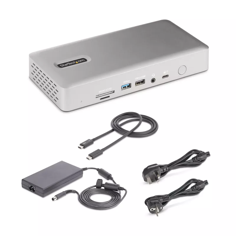 StarTech.com universele USB4 & Thunderbolt 4 dockingstation, quad-display onder Windows, dual-display op MacBook, HDMI DP dock met 98W laptoplaadfunctie