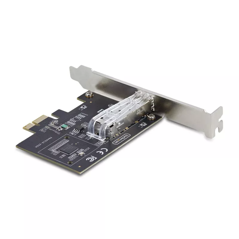 StarTech.com 1-poorts GbE SFP-netwerkkaart, PCIe 2.1 x1, Intel I210-IS, 1GbE-controller, 1000BASE koper/glasvezel, single-port Gigabit Ethernet NIC, desktop-/serverbeugels – compatibel met Windows en Linux