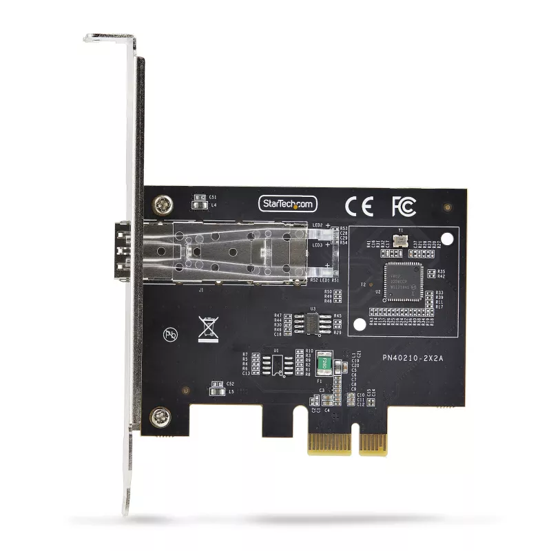 StarTech.com 1-poorts GbE SFP-netwerkkaart, PCIe 2.1 x1, Intel I210-IS, 1GbE-controller, 1000BASE koper/glasvezel, single-port Gigabit Ethernet NIC, desktop-/serverbeugels – compatibel met Windows en Linux