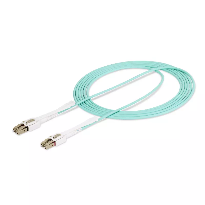 StarTech.com 3 m (9,8 ft) LC naar LC (UPC) OM4 multimode glasvezelkabel met push-pull-lipjes, 50/125 µm, 100G, buigongevoelig, lage invoegdemping – LSZH glasvezel-patchkabel