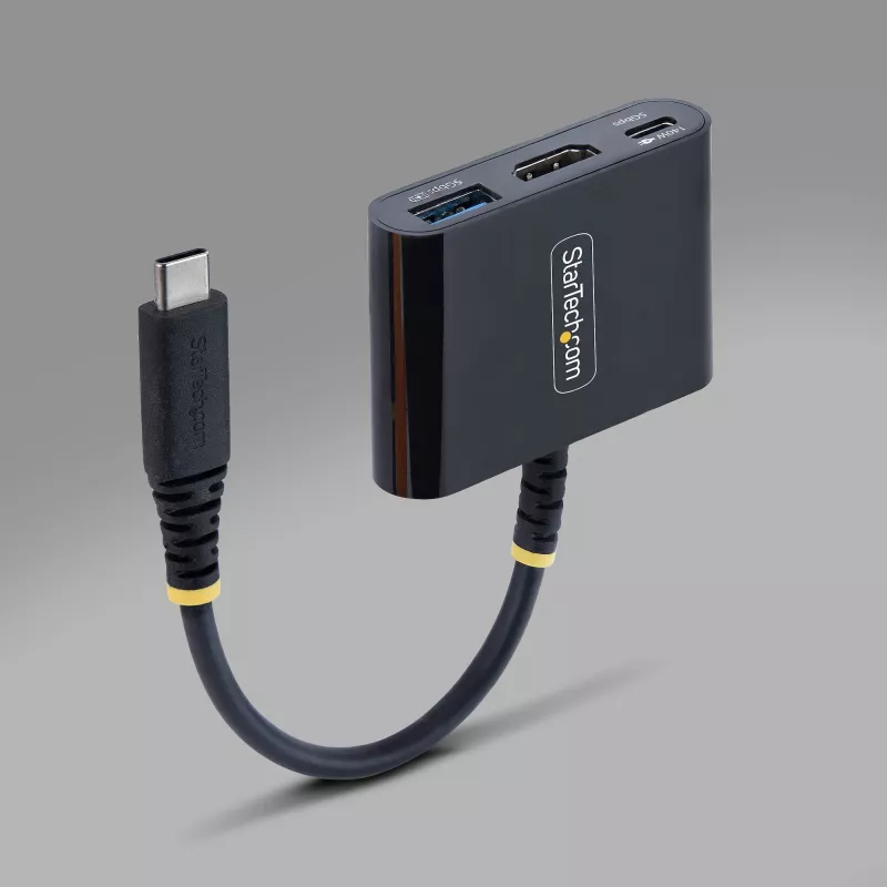 StarTech.com USB-C naar HDMI-multipoort-adapter met 140-W-PD-lading, 4K-60-Hz-HDMI, USB-5-Gbit/s-hub, mini-dock voor MacBook / Dell / Thinkpad / HP / iPad / tablets