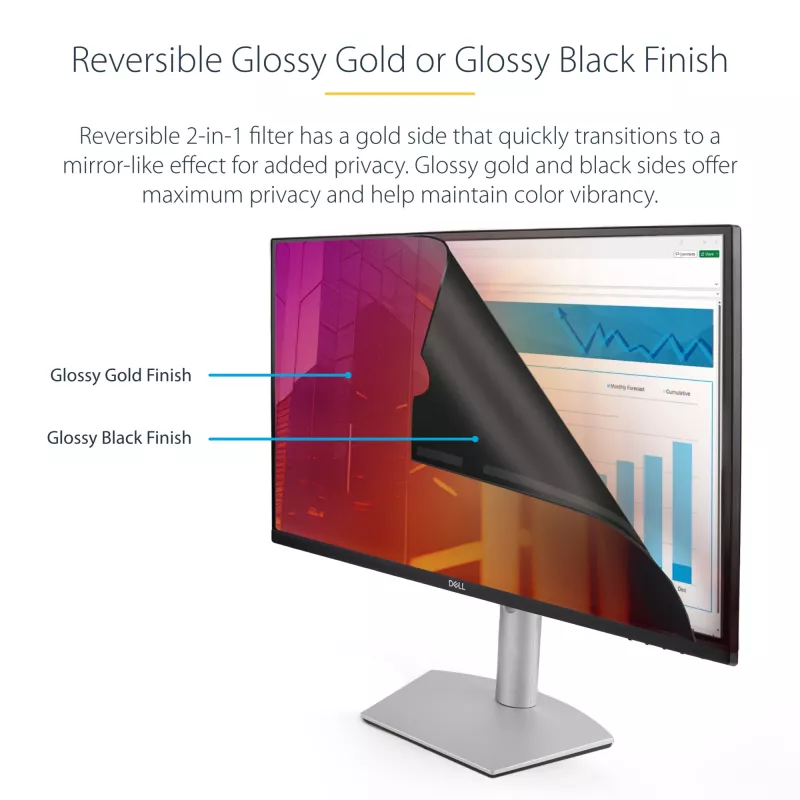 StarTech.com 23,8 inch 16:9 gouden monitor-privacyfilter, omkeerbaar filter met verbeterde privacy, glanzend computer-beveiligingsfilter, afneembare beeldschermbescherming/-filter, +/- 30 graden.