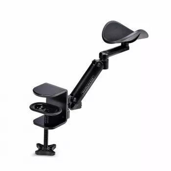 StarTech.com verstelbare armsteun voor bureaublad, ergonomische arm-/elleboogsteun, 360 graden draaibaar, klemmontage/zonder boren, zwart