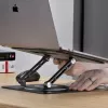 StarTech.com draaibare laptopstandaard, 360° zwenkbaar, ergonomische bureaulift voor computer, verhoogde houder met verstelbare helling, max. 5 kg, aluminium constructie, draagbaar design
