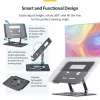 StarTech.com draaibare laptopstandaard, 360° zwenkbaar, ergonomische bureaulift voor computer, verhoogde houder met verstelbare helling, max. 5 kg, aluminium constructie, draagbaar design