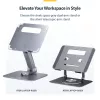 StarTech.com draaibare laptopstandaard, 360° zwenkbaar, ergonomische bureaulift voor computer, verhoogde houder met verstelbare helling, max. 5 kg, aluminium constructie, draagbaar design