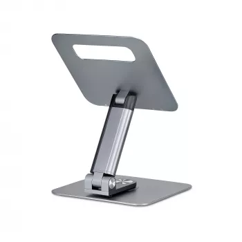 StarTech.com telescopische laptopstandaard, 360°-zwenkbasis, draaibare computerlift voor het bureau, in hoogte en helling verstelbaar, max. 5 kg, aluminium uitvoering, draagbaar design