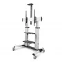 StarTech.com rolbare TV-wagen/standaard op wielen voor 60-100 inch flatscreens tot 100 kg, hoogteverstelling met handzwengel, mobiele/draagbare trolley-houder