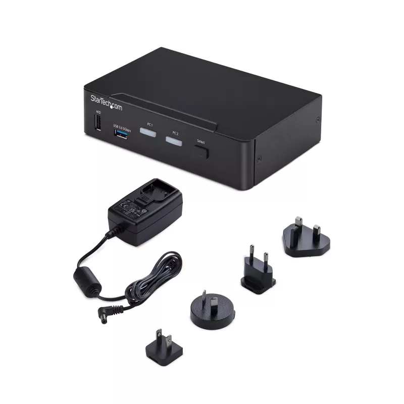 StarTech.com 2-poorts DisplayPort KVM-switch, 4K 60Hz, DP 1.2, EDID-beheer, 2-poorts USB 3.0 hub, 4x USB HID-poorten, TAA-conform