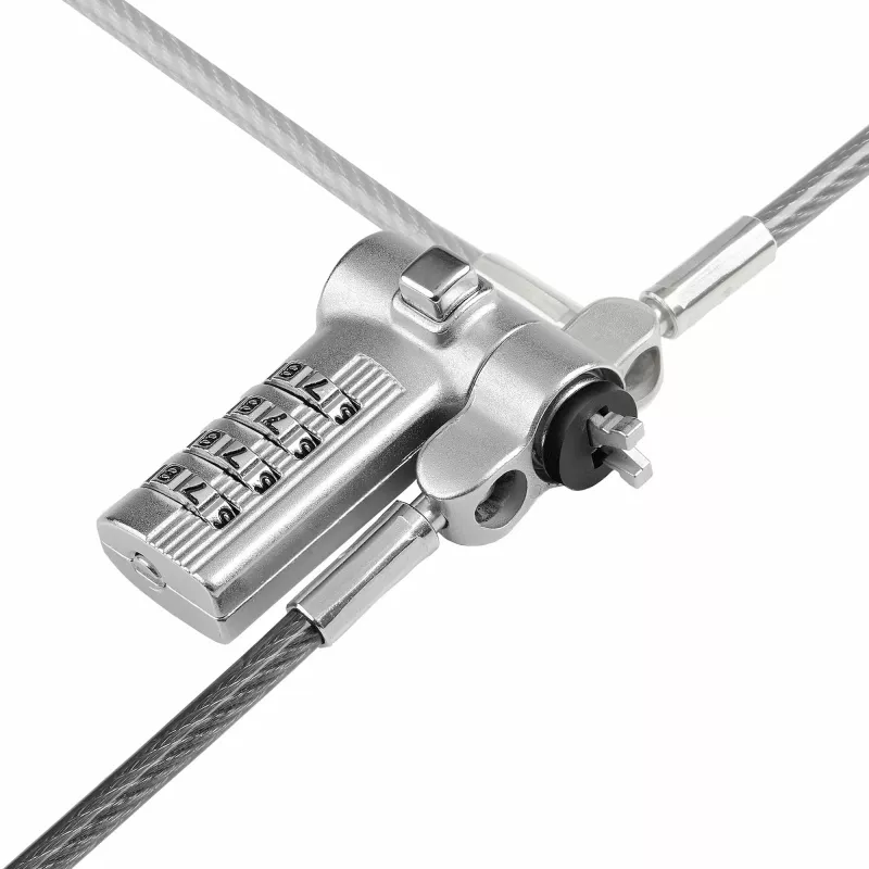 StarTech.com 25-pack universeel laptopslot 2 m, geserialiseerde beveiligingskabel voor notebook, compatibel met Noble Wedge®/Nano/K-slot, sleutelloos cijferslotkabel – TAA