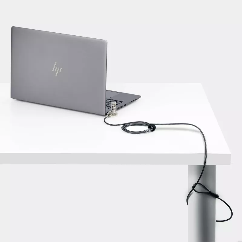 StarTech.com 25-pack universeel laptopslot 2 m, geserialiseerde beveiligingskabel voor notebook, compatibel met Noble Wedge®/Nano/K-slot, sleutelloos cijferslotkabel – TAA