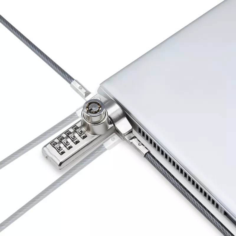 StarTech.com 10-pack dual-access laptopslot, 1,98 m gelijksluitend en cijfercombinatie beveiligingskabelslot voor K-slot-apparaten, computer-diefstalbeveiliging staalkabel
