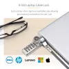 StarTech.com 10-pack dual-access laptopslot, 1,98 m gelijksluitend en cijfercombinatie beveiligingskabelslot voor K-slot-apparaten, computer-diefstalbeveiliging staalkabel