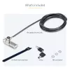 StarTech.com 10-pack dual-access laptopslot, 1,98 m gelijksluitend en cijfercombinatie beveiligingskabelslot voor K-slot-apparaten, computer-diefstalbeveiliging staalkabel