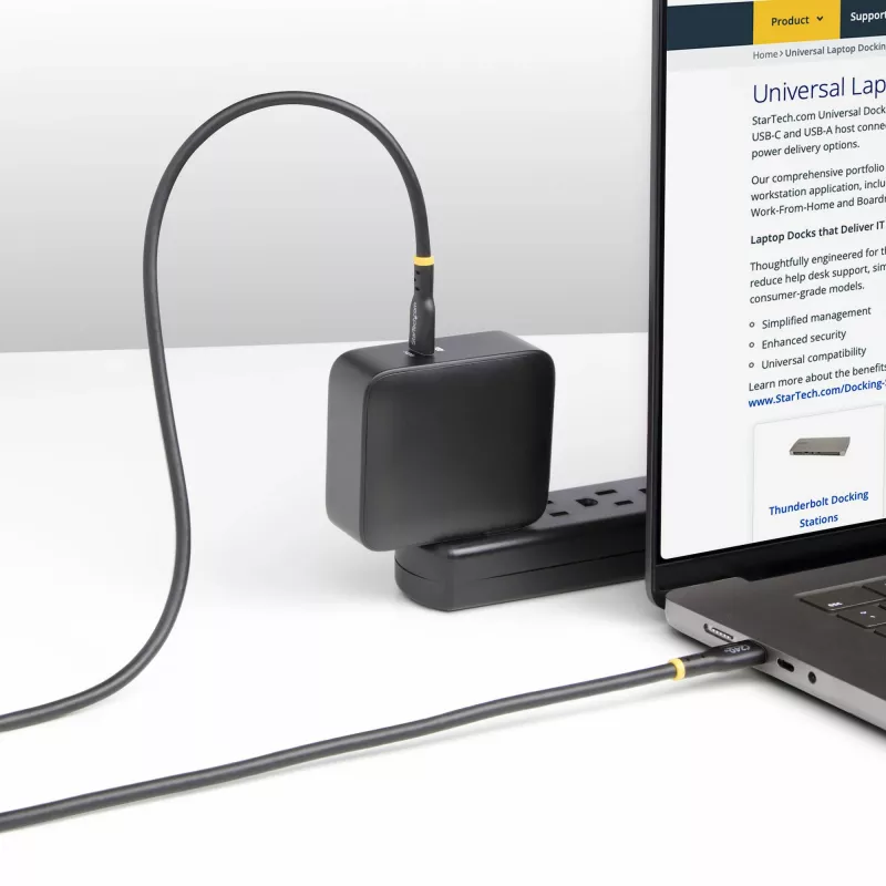 StarTech.com 4m USB-C oplaadkabel, USB-IF gecertificeerde USB-C-kabel, 240W PD EPR, USB 2.0 Type-C laptop-oplaadkabel, USB-C datatransmissiekabel, TPE-mantel, M/M