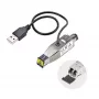 StarTech.com gigabit fiber naar RJ45 ethernet mediaconverter dongle, optisch singlemode 10 km/multimode 800 m, USB-voeding, compact design, metalen behuizing, micro mini, TAA
