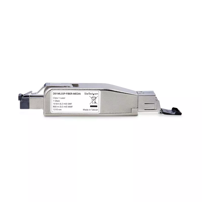 StarTech.com Gigabit glasvezel-naar-RJ45 Ethernet mediaconverter-dongle, optisch singlemode 10 km/multimode 800 m, PoE-gevoed, compact ontwerp, metalen behuizing, Micro Mini, TAA