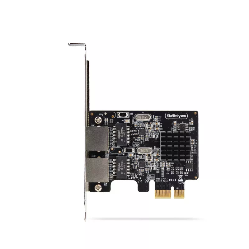 StarTech.com 2-poorts Gigabit PCIe netwerkkaart, 10/100/1000Mbit/s PCI Express NIC, dual Realtek RTL8111H, compatibel met Windows en Linux, TAA-conform