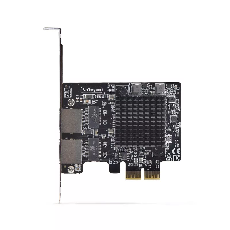 StarTech.com 2-poorts 5G Gigabit PCIe netwerkadapterkaart, 5G/2.5G/1G/100M/10M PCI Express LAN-kaart, Realtek RTL8126, Windows en Linux, TAA-conform