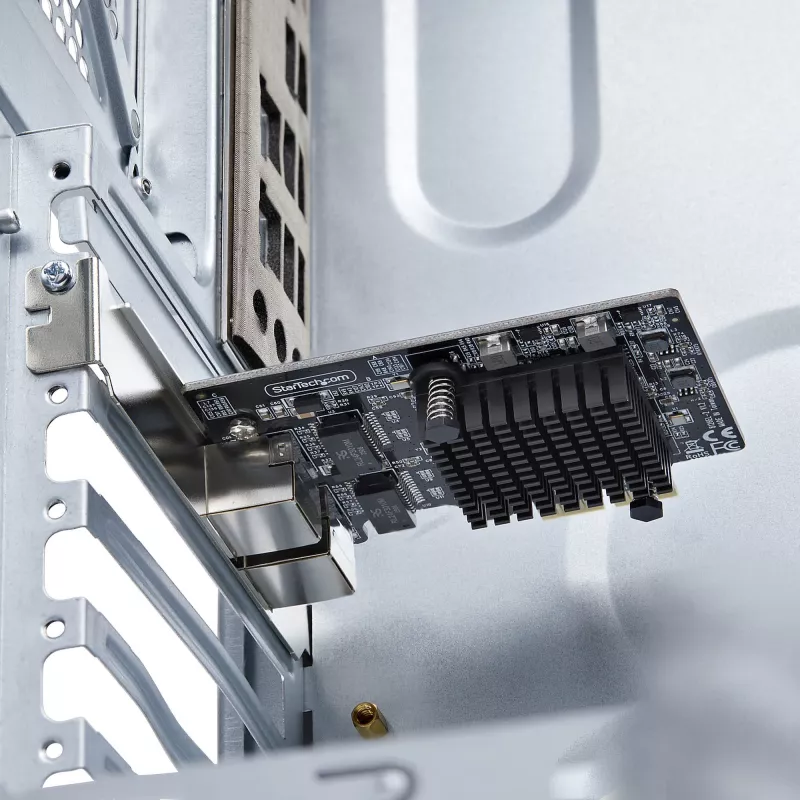 StarTech.com 2-poorts 5G Gigabit PCIe netwerkadapterkaart, 5G/2.5G/1G/100M/10M PCI Express LAN-kaart, Realtek RTL8126, Windows en Linux, TAA-conform
