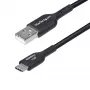 StarTech.com 2m USB-A naar USB-C oplaadkabel, opladen & synchroniseren, 3A, USB 2.0, TPE-mantel - zwart USB-oplaadkabel