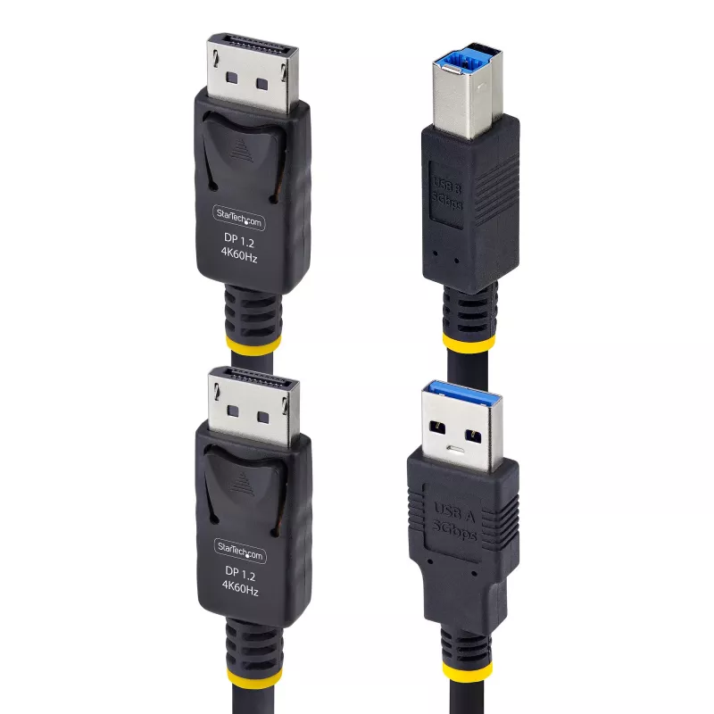 StarTech.com 10ft (3m) DisplayPort en USB 5Gbps KVM-kabel, 4K 60Hz, universeel compatibele DP 1.2/USB 3.0 combokabel voor KVM-switches