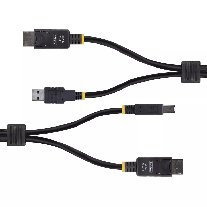 StarTech.com 10ft (3m) DisplayPort en USB 5Gbps KVM-kabel, 4K 60Hz, universeel compatibele DP 1.2/USB 3.0 combokabel voor KVM-switches