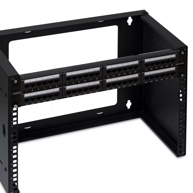 StarTech.com 48-poorts 2U rackmount Cat6 patchpaneel, RJ45, UTP, 110 punch-down, Cat 6 Ethernet patchpaneel voor netwerk-serverrack