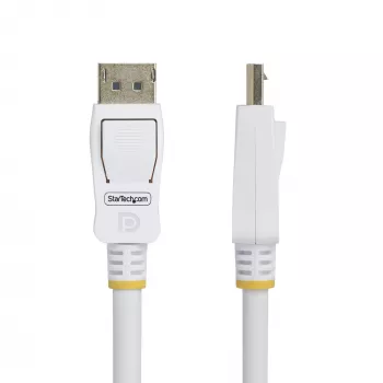 StarTech.com 1,8 m witte VESA-gecertificeerde DisplayPort 1.2 kabel, 4K 60Hz, 21,6 Gbit/s, vergrendelbare DP-stekkers, DP 1.2 DisplayPort kabel, DP-monitorkabel, M/M