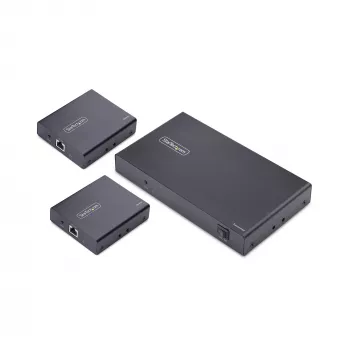StarTech.com 4-poorts HDMI extender en splitter via CAT6, 4K 60Hz, tot 70 m (230 ft), 1x4 HDMI over Ethernet distributieset met IR en Power over kabel