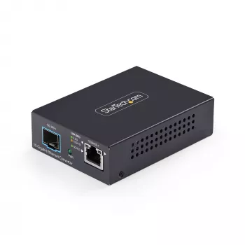StarTech.com 10GbE multi-gigabit open SFP+ glasvezel mediaconverter, 10G/5G/2.5G/1G/100M, koper naar 10GBASE-X SFP+, singlemode, multimode, 16K jumbo frames, TAA