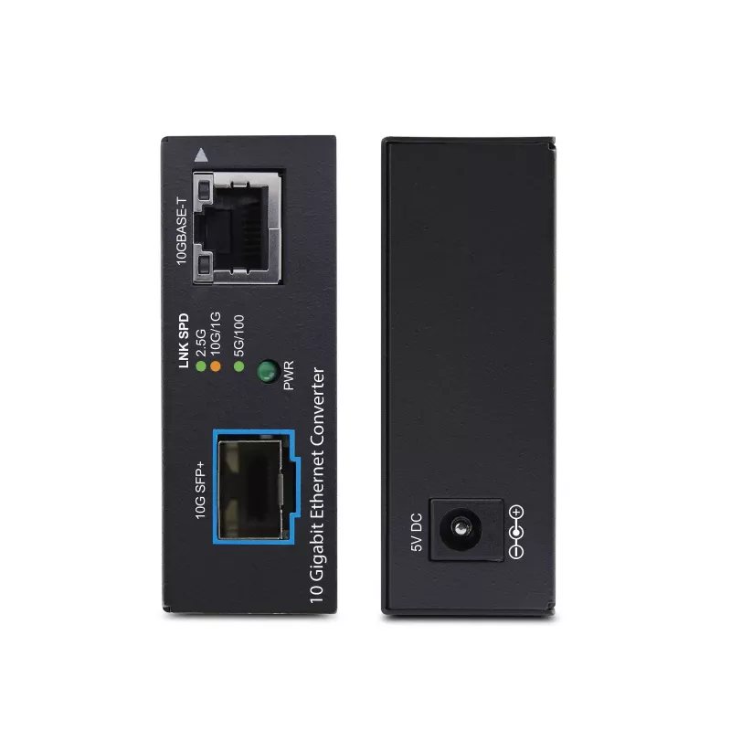 StarTech.com 10GbE multi-gigabit open SFP+ glasvezel mediaconverter, 10G/5G/2.5G/1G/100M, koper naar 10GBASE-X SFP+, singlemode, multimode, 16K jumbo frames, TAA