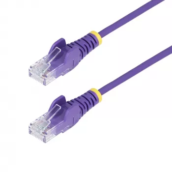 StarTech.com 1m paarse slanke CAT6 Ethernet-kabel, snagless stekker, 100W PoE, UTP, LSZH, 28AWG puur blank koper, slanke RJ45 netwerk-patchkabel met trekontlasting, individueel getest