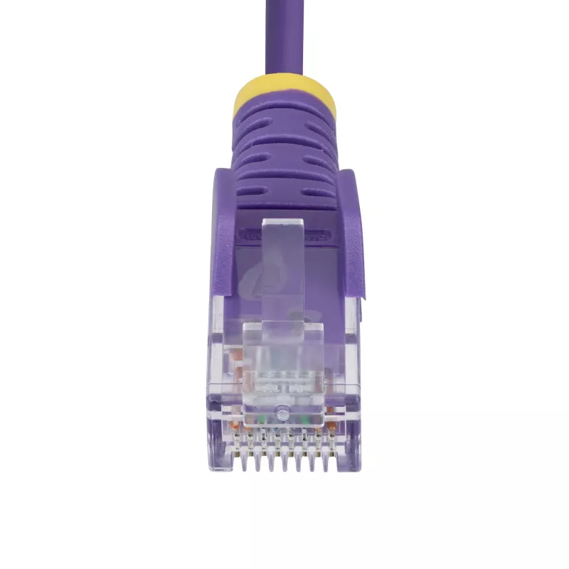 StarTech.com 1m paarse slanke CAT6 Ethernet-kabel, snagless stekker, 100W PoE, UTP, LSZH, 28AWG puur blank koper, slanke RJ45 netwerk-patchkabel met trekontlasting, individueel getest
