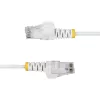 StarTech.com 2,5m witte slanke CAT6 Ethernet-kabel, snagless, 100W PoE, UTP, LSZH, 28AWG puur blank koperdraad, slanke RJ45 netwerk-patchkabel met trekontlasting, individueel getest